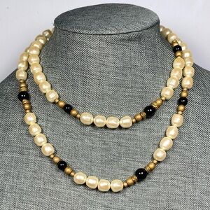 Necklace Vintage Faux Pearls Jewelry 36”